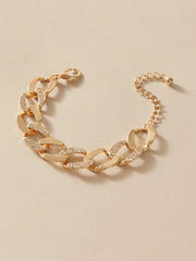 1pc Rhinestone Decor Chain Bracelet