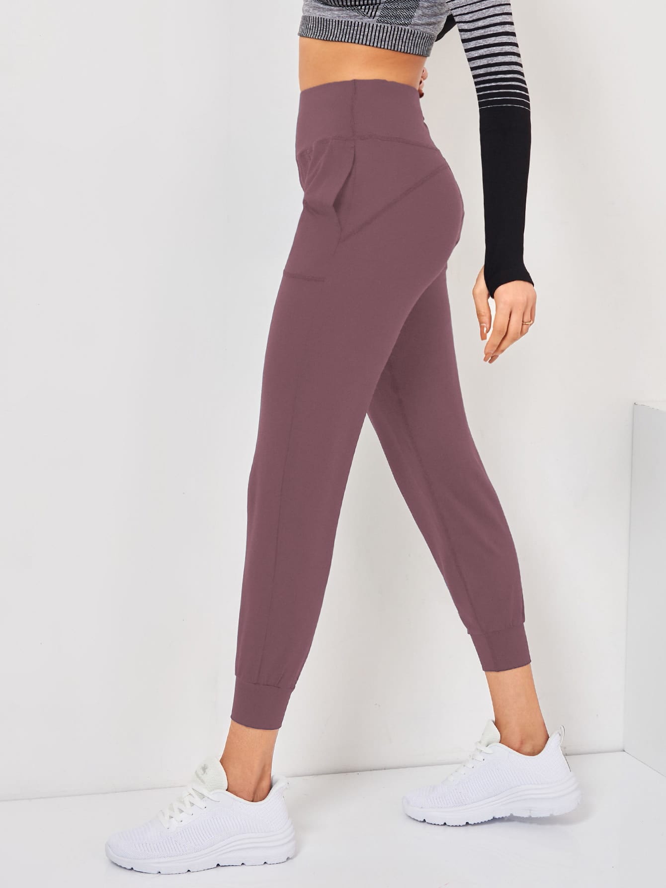 Daily&Casual Women'S Solid Color Elastic Waist Sweatpants