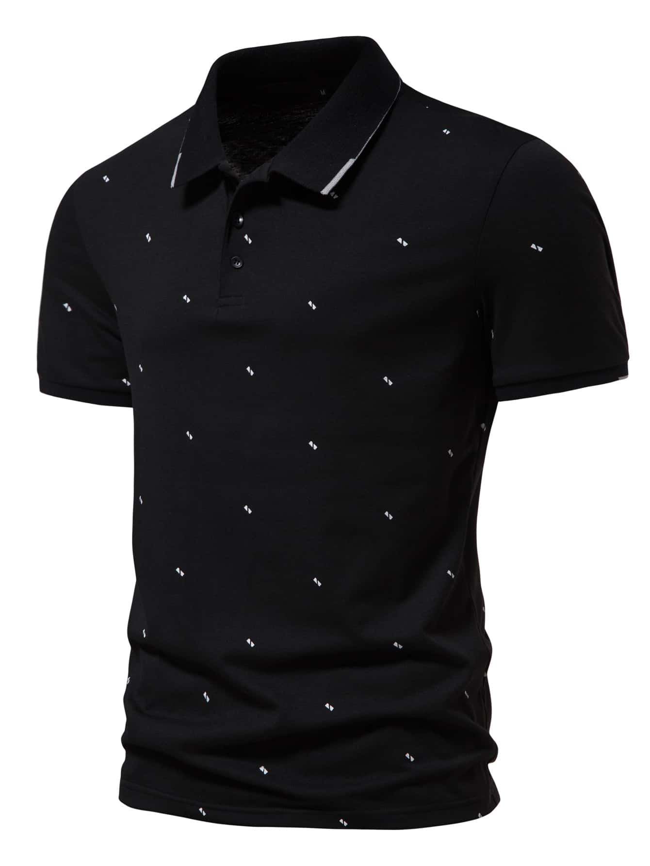 Manfinity Homme Men Geo Print Polo Shirt