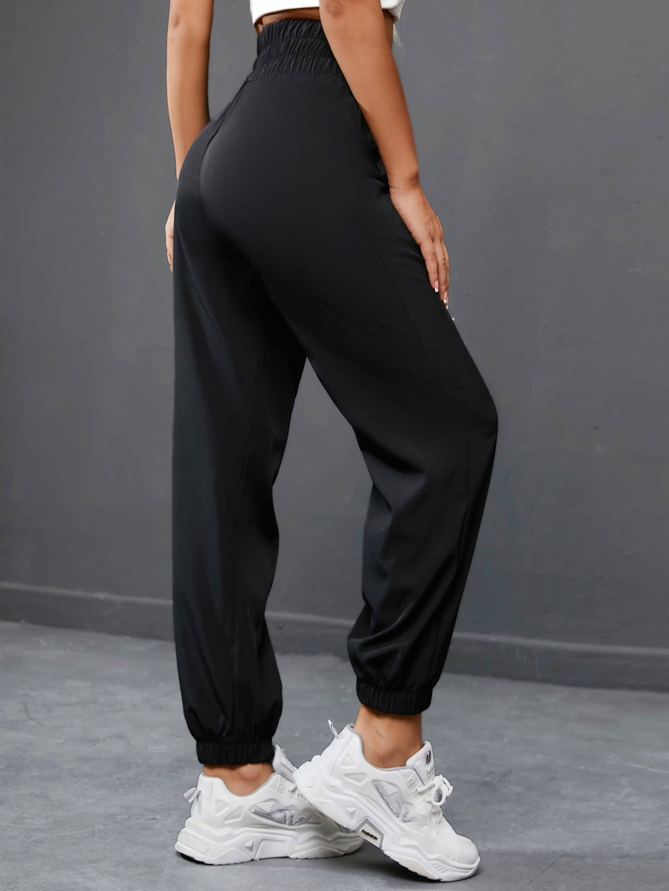 Daily&Casual Loose-Waisted Elastic Ankle Sport Pants