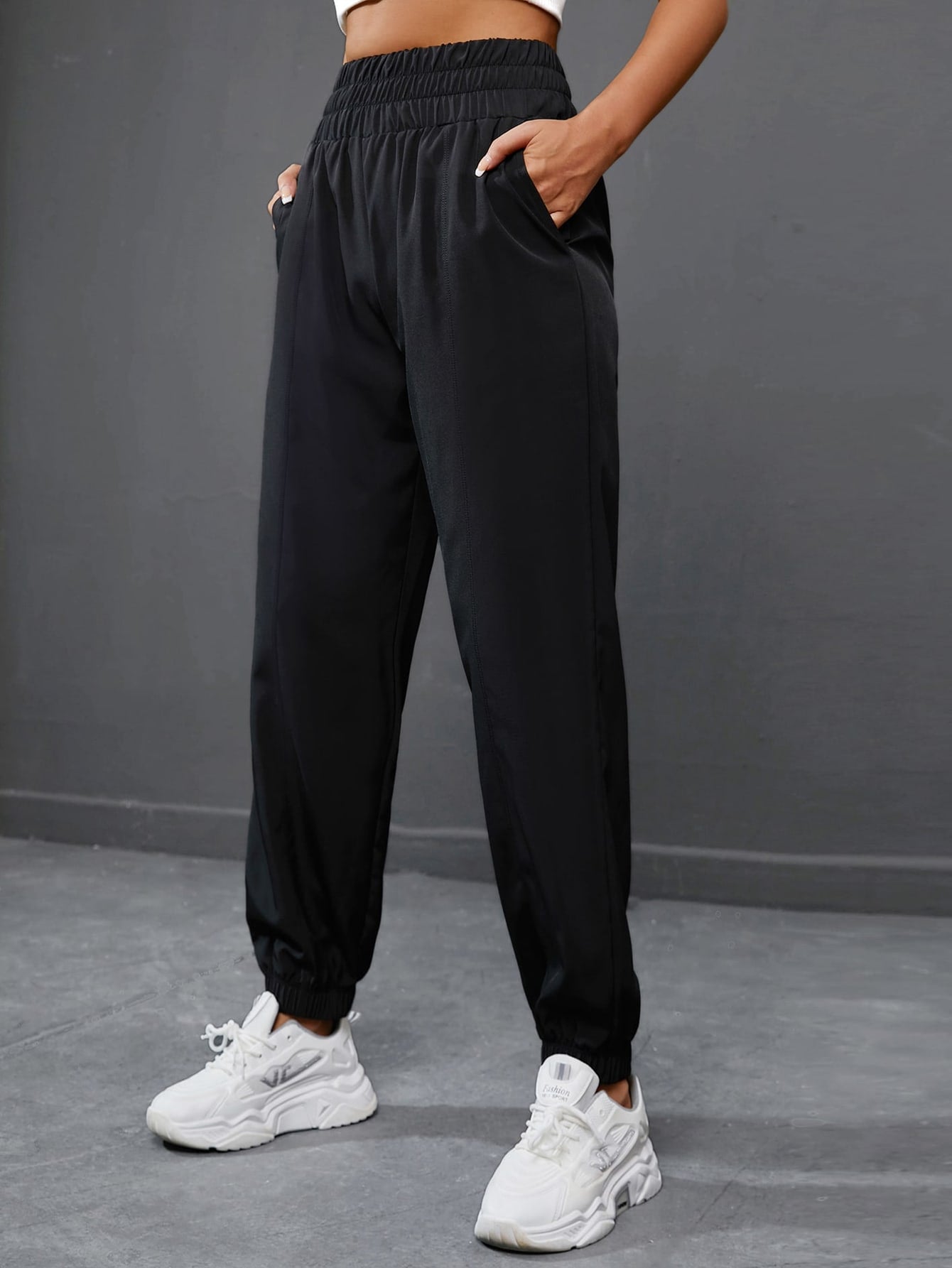 Daily&Casual Loose-Waisted Elastic Ankle Sport Pants