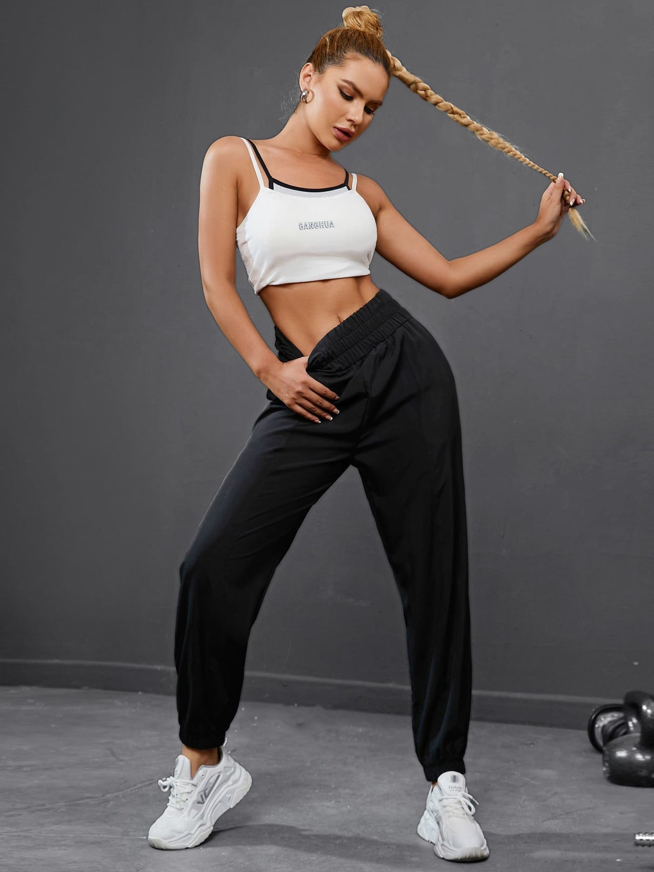 Daily&Casual Loose-Waisted Elastic Ankle Sport Pants