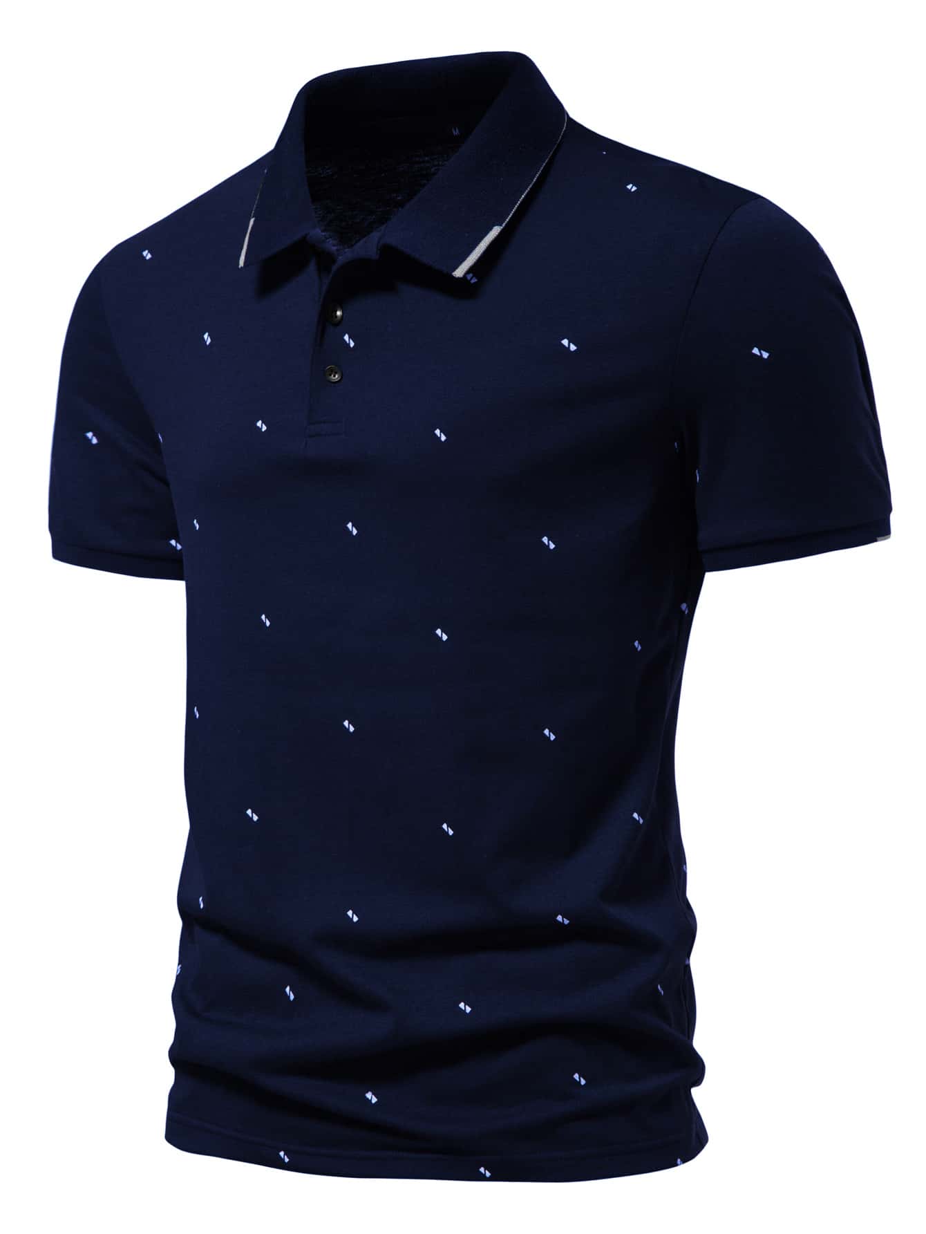 Manfinity Homme Men Geo Print Polo Shirt