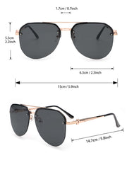 1pair Aviator Frame Fashion Glasses