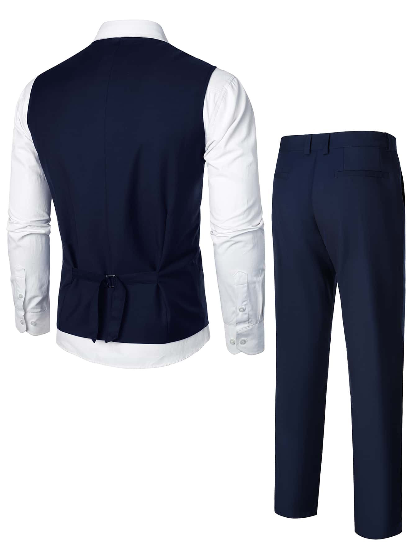 Manfinity Mode Men Double Breasted Vest Blazer & Pants Without Shirt