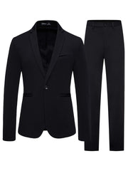 Manfinity Mode Men Single Button Blazer & Suit Pants Set