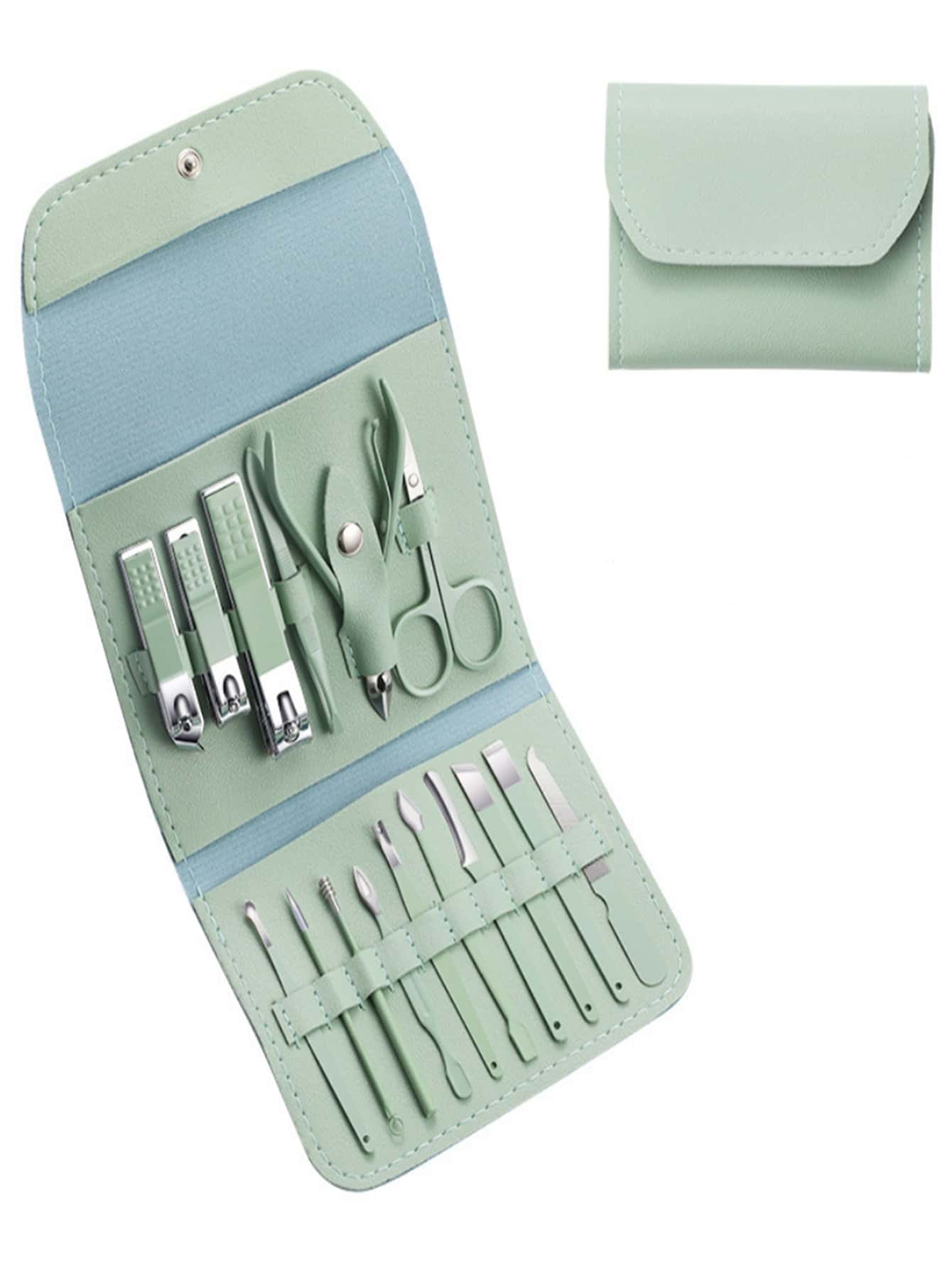 Manicure Set Pedicure Set Multi-Functional 16pcs Nail Clippers Kit Nail Scissors Dead Skin Scissors With Leather Bag