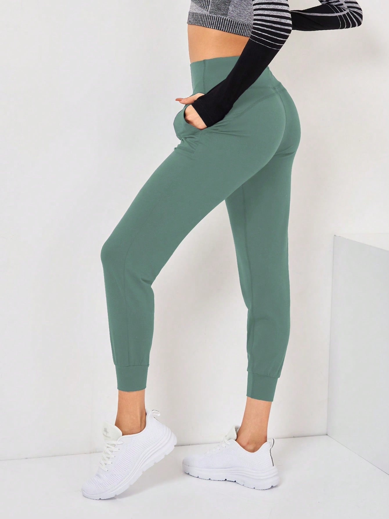 Daily&Casual Women'S Solid Color Elastic Waist Sweatpants