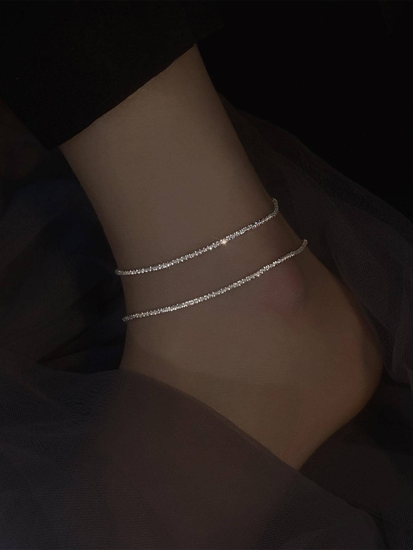 1pc Luxury Rhinestone Decor Anklet For Women For Daily Decoration