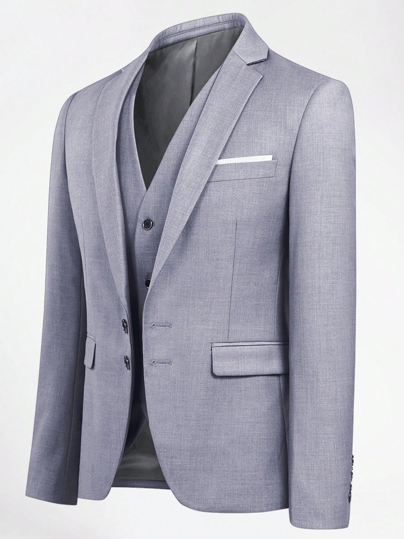 CLOUDSTYLE Men Single Breasted Blazer & Vest & Pants Suit Set