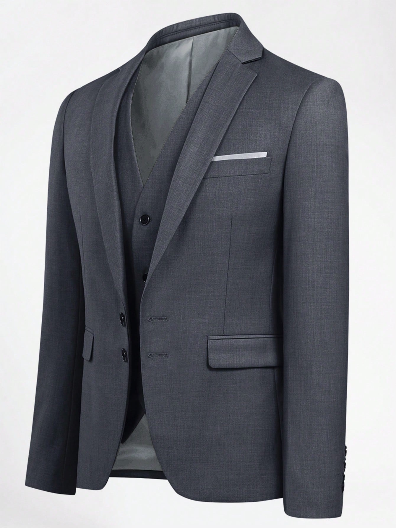 CLOUDSTYLE Men Single Breasted Blazer & Vest & Pants Suit Set