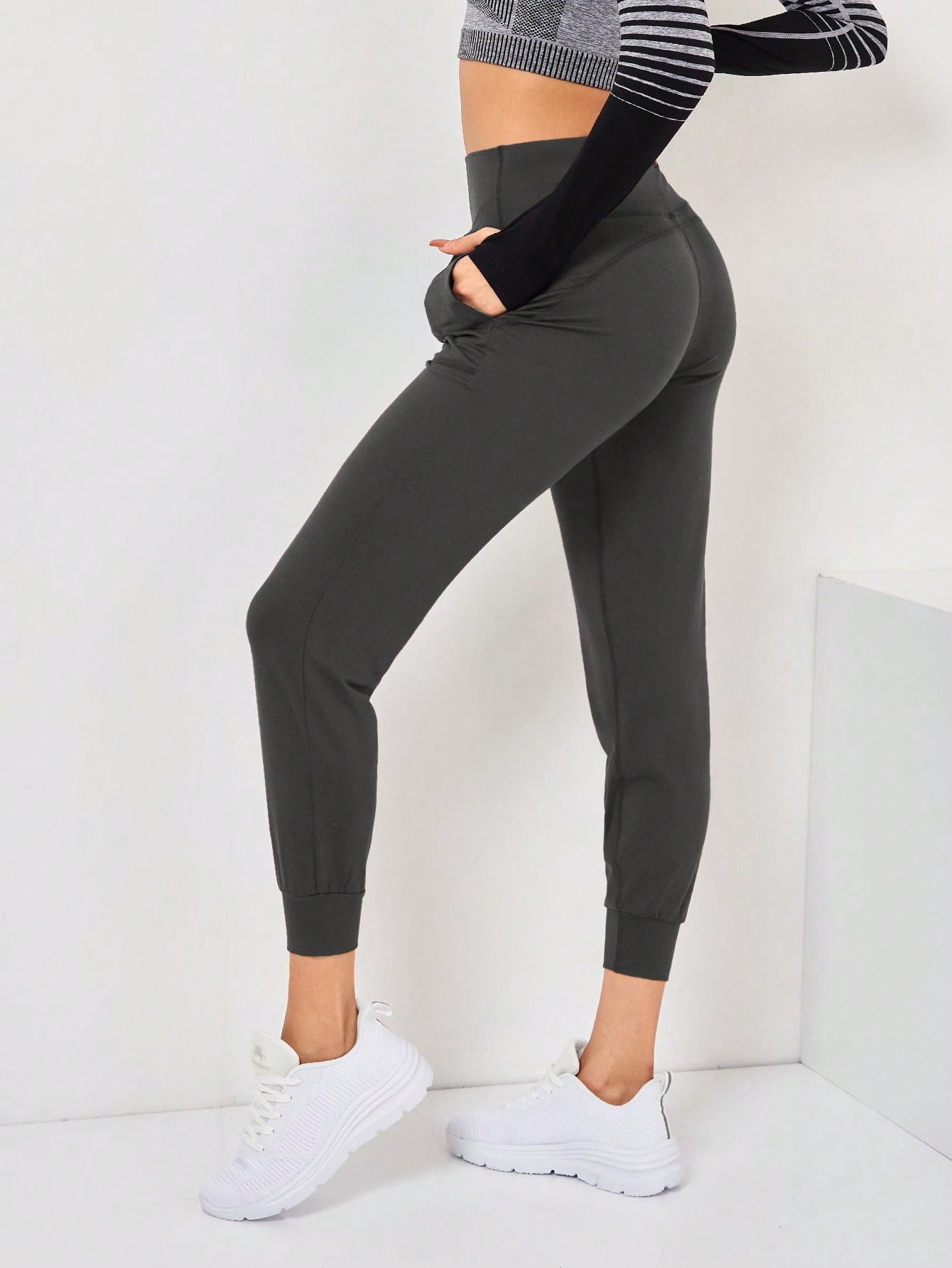 Daily&Casual Women'S Solid Color Elastic Waist Sweatpants