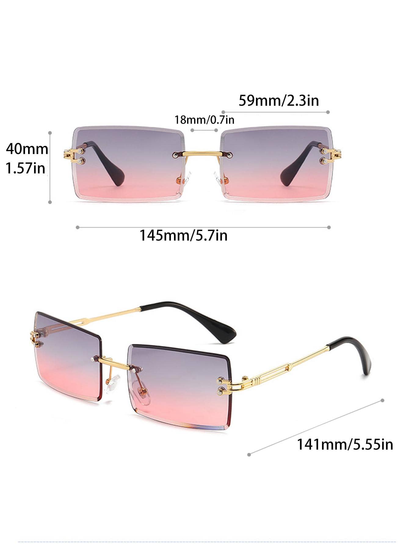 1pair Women Square Frame Fashion Glasses