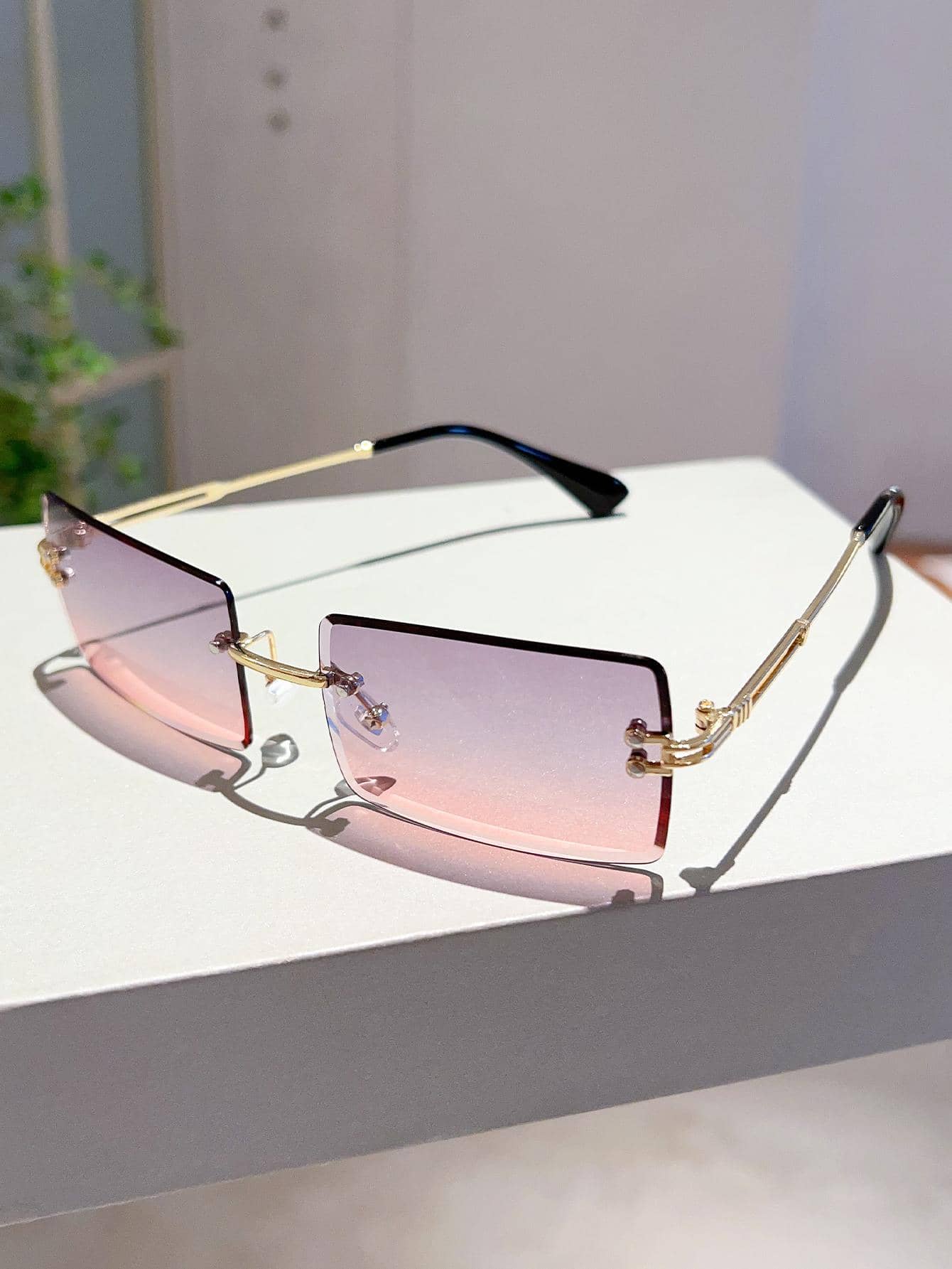 1pair Women Square Frame Fashion Glasses