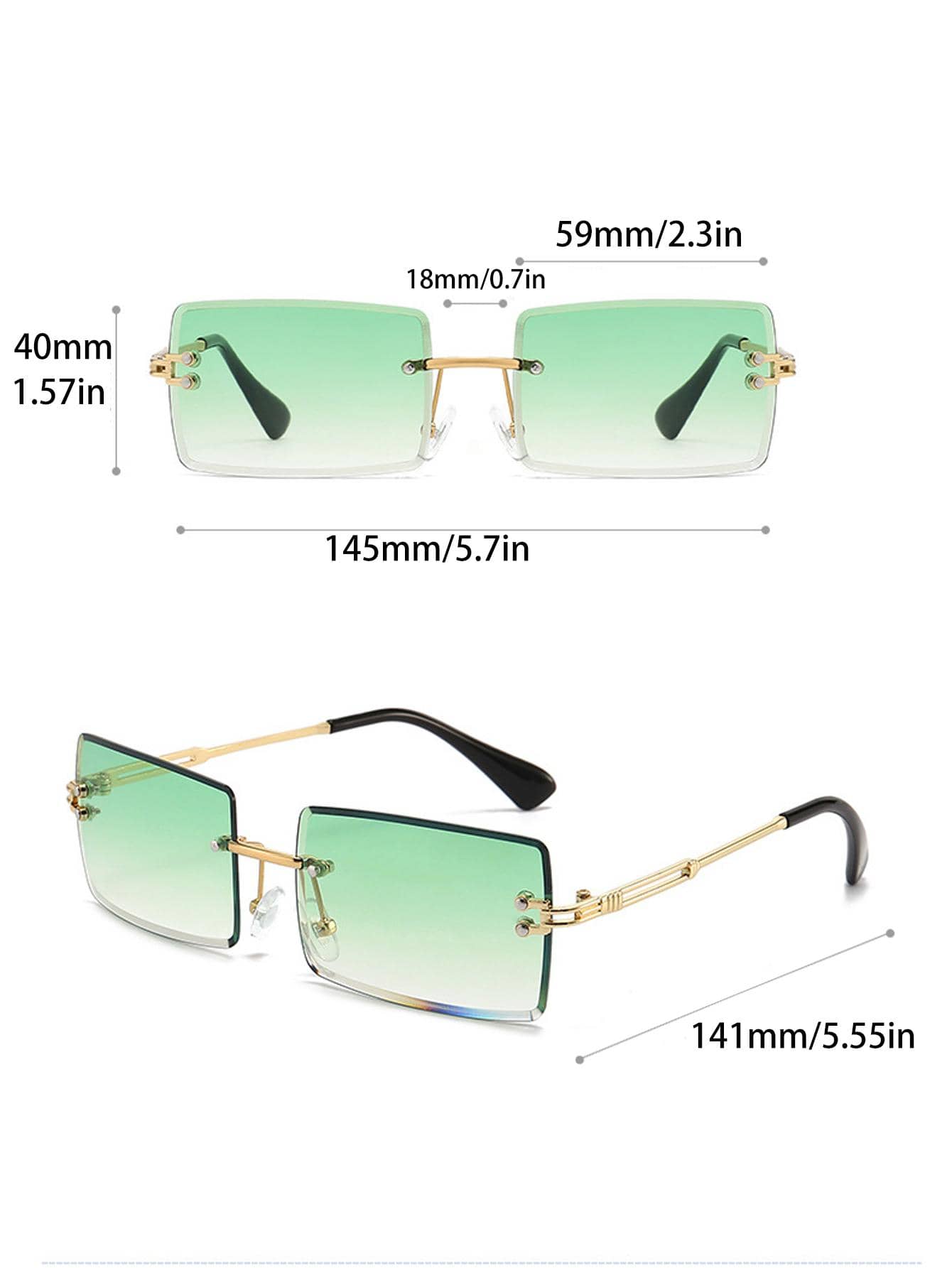 1pair Women Square Frame Fashion Glasses