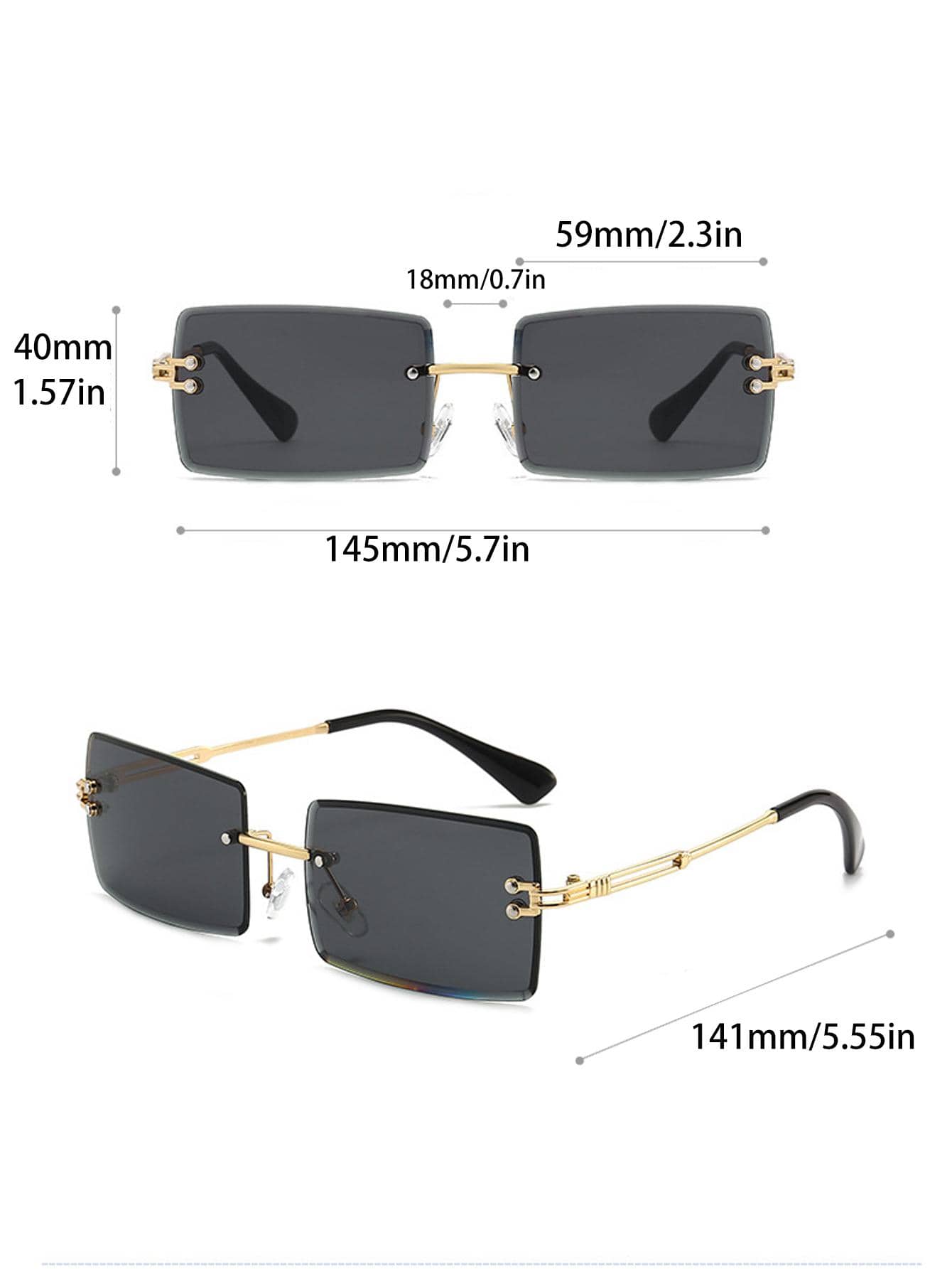 1pair Women Square Frame Fashion Glasses