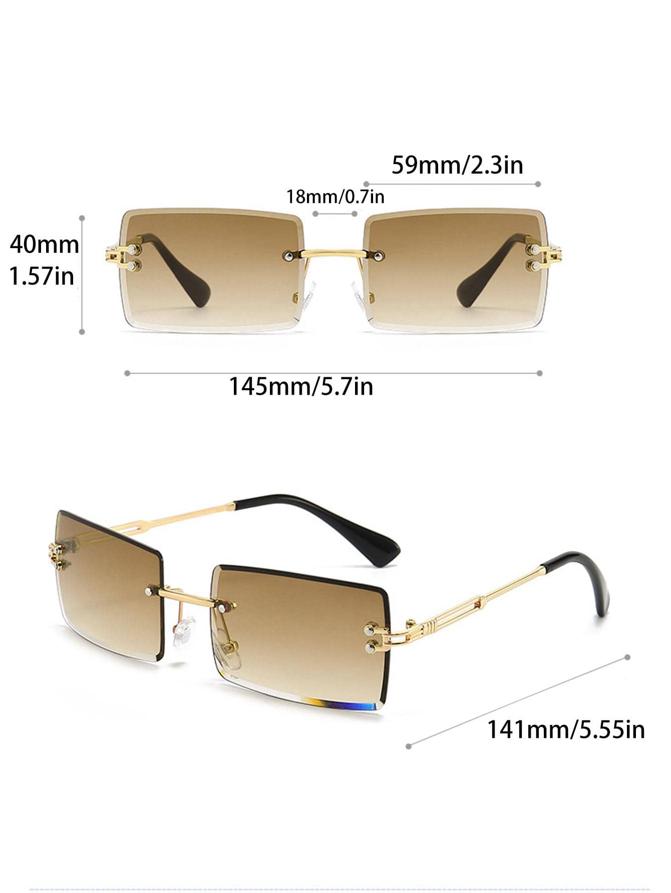 1pair Women Square Frame Fashion Glasses