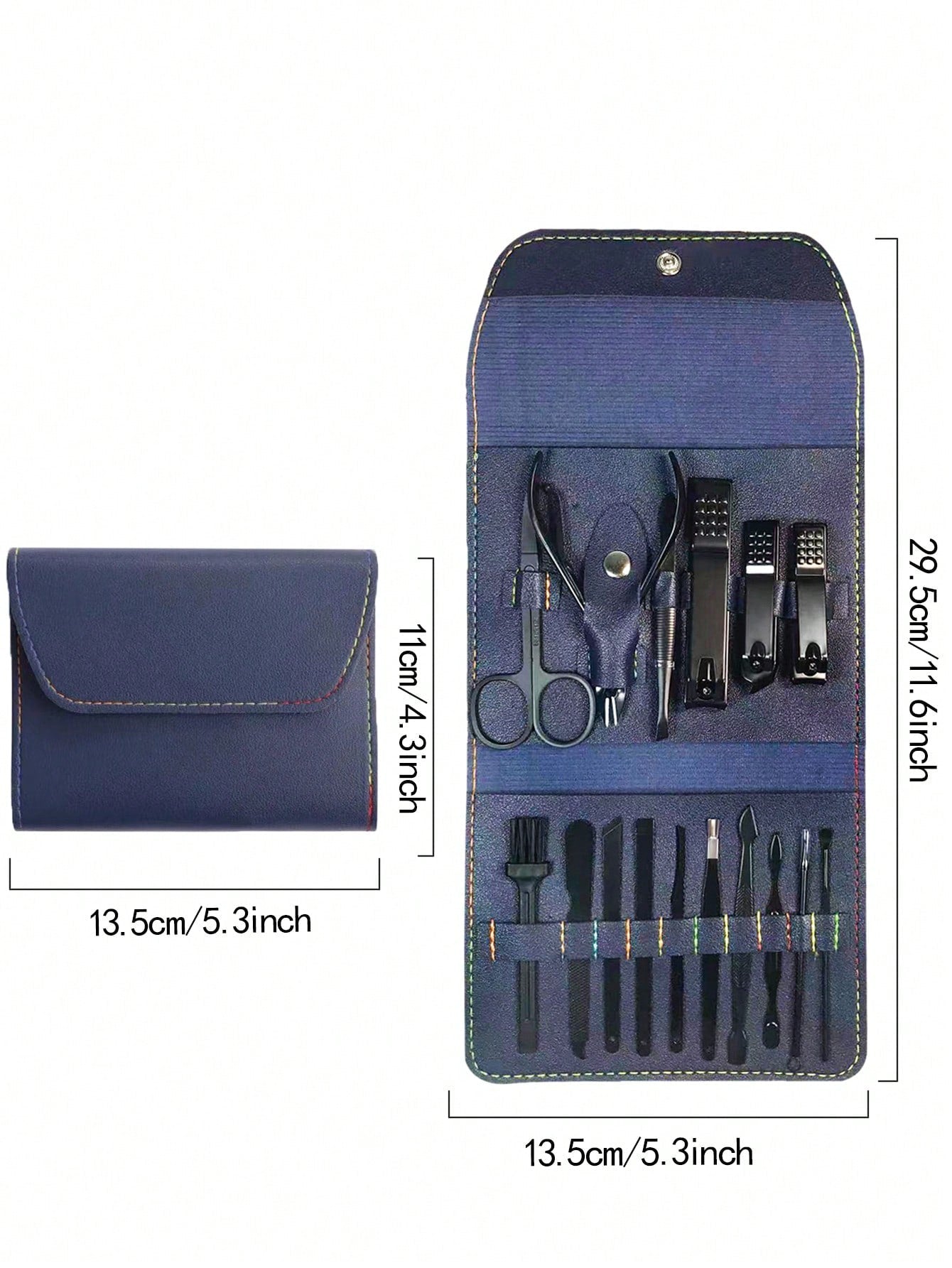 Manicure Set Pedicure Set Multi-Functional 16pcs Nail Clippers Kit Nail Scissors Dead Skin Scissors With Leather Bag