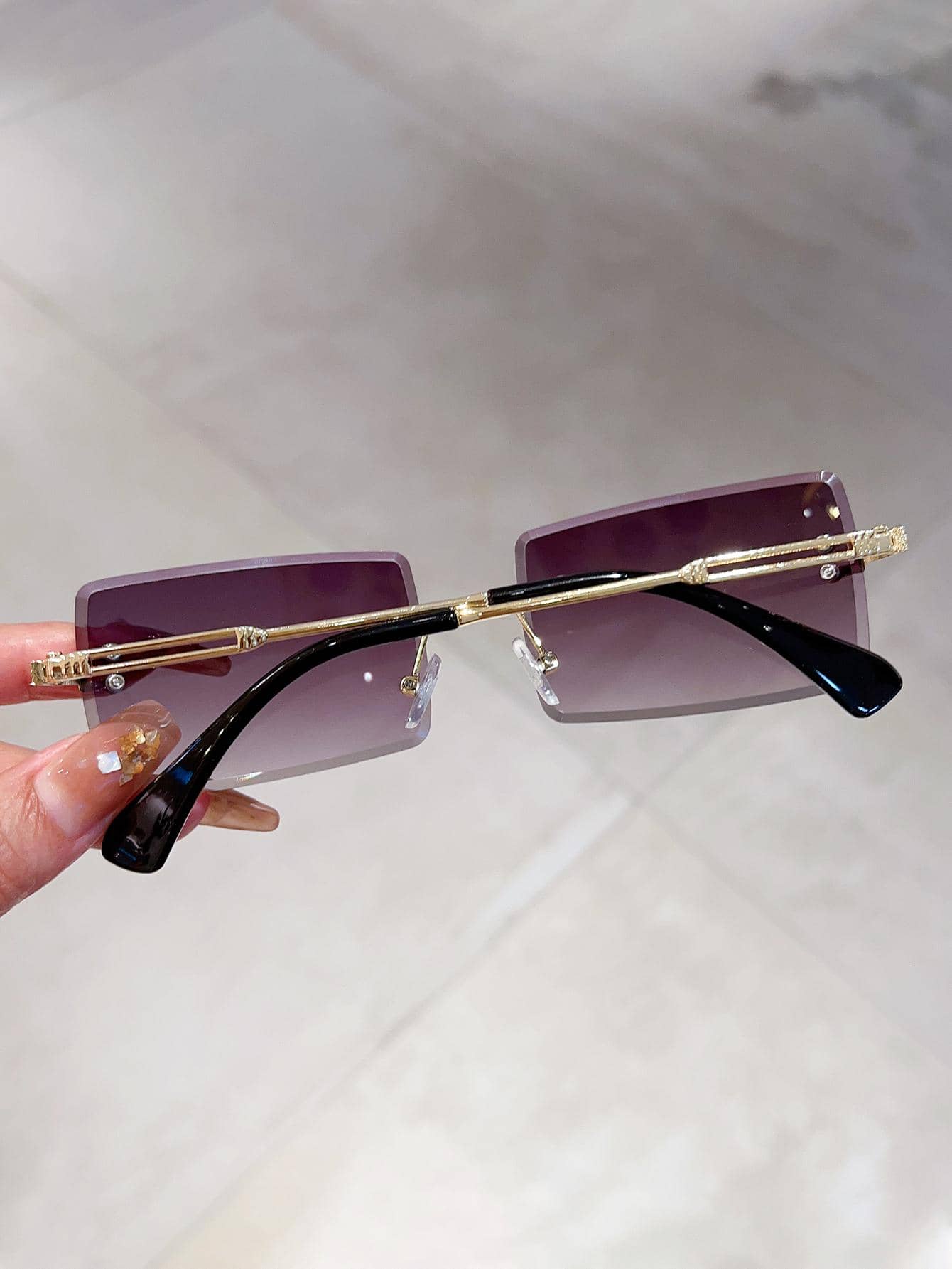 1pair Women Square Frame Fashion Glasses