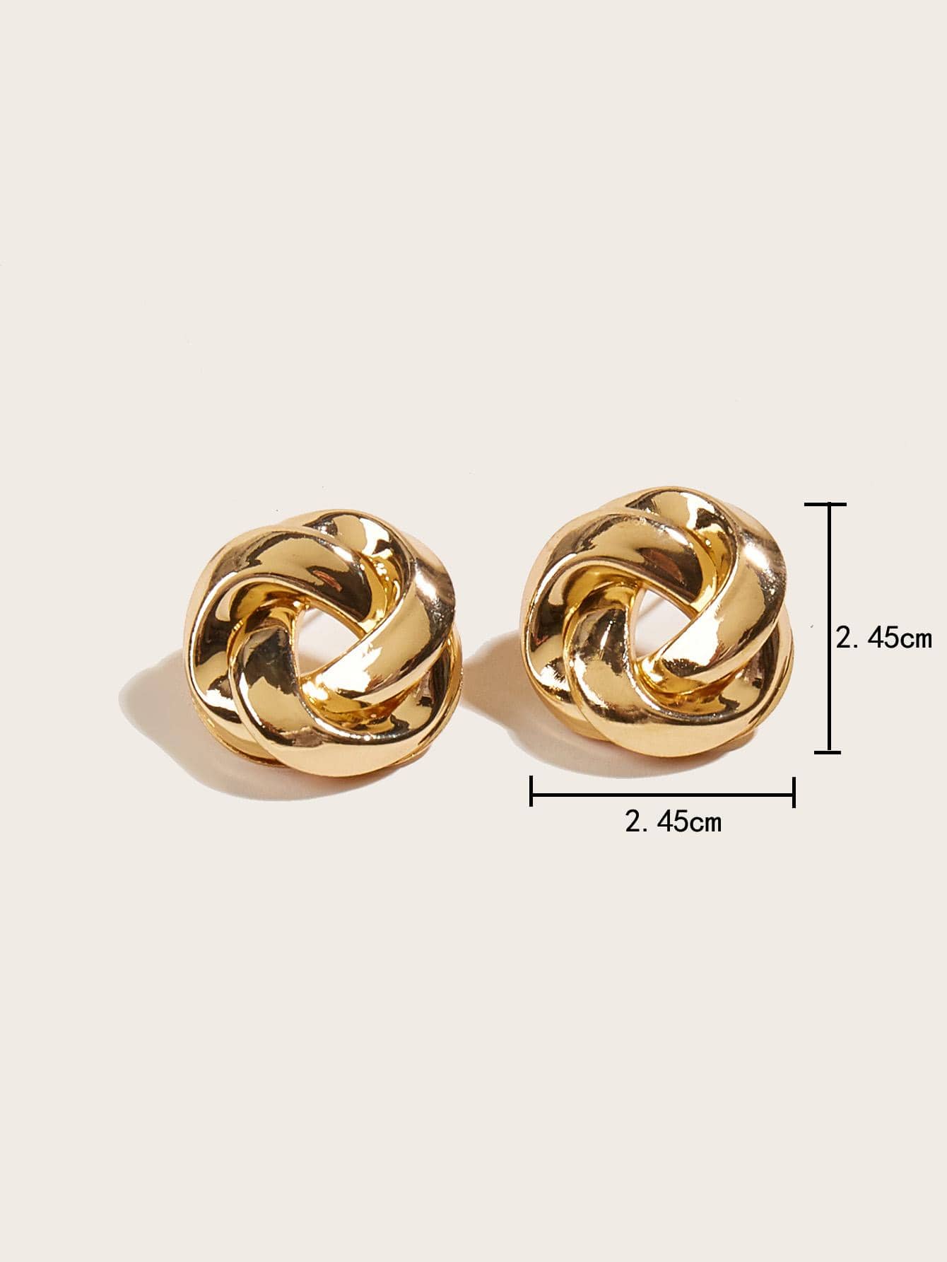 1pair Fashionable Twist Design Stud Earrings For Women For Daily Decoration