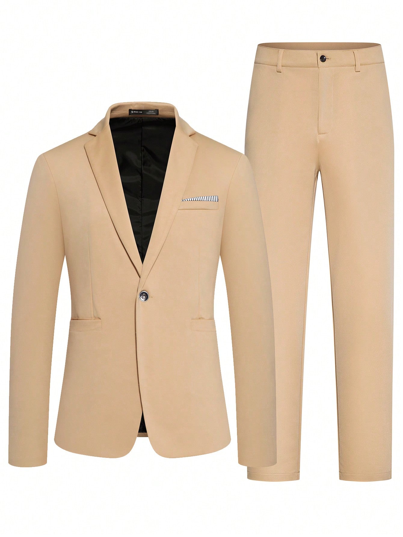 Manfinity Mode Men Single Button Blazer & Suit Pants