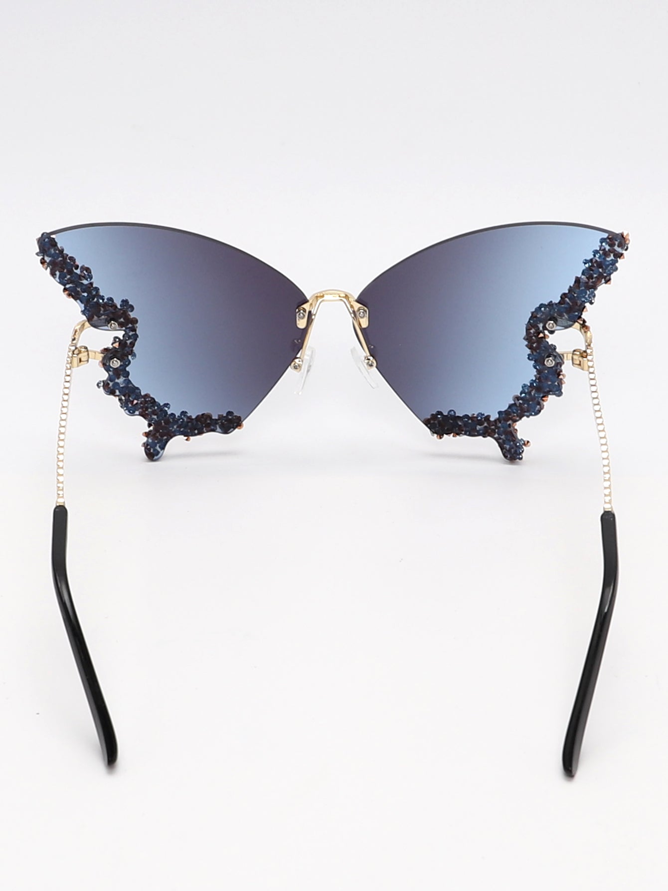 Rhinestone Decor Butterfly Design Fashion Glasses