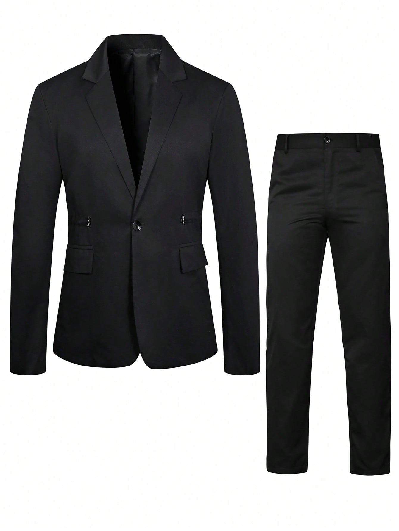 Manfinity Mode Men 1pc Single Button Blazer & 1pc Suit Pants