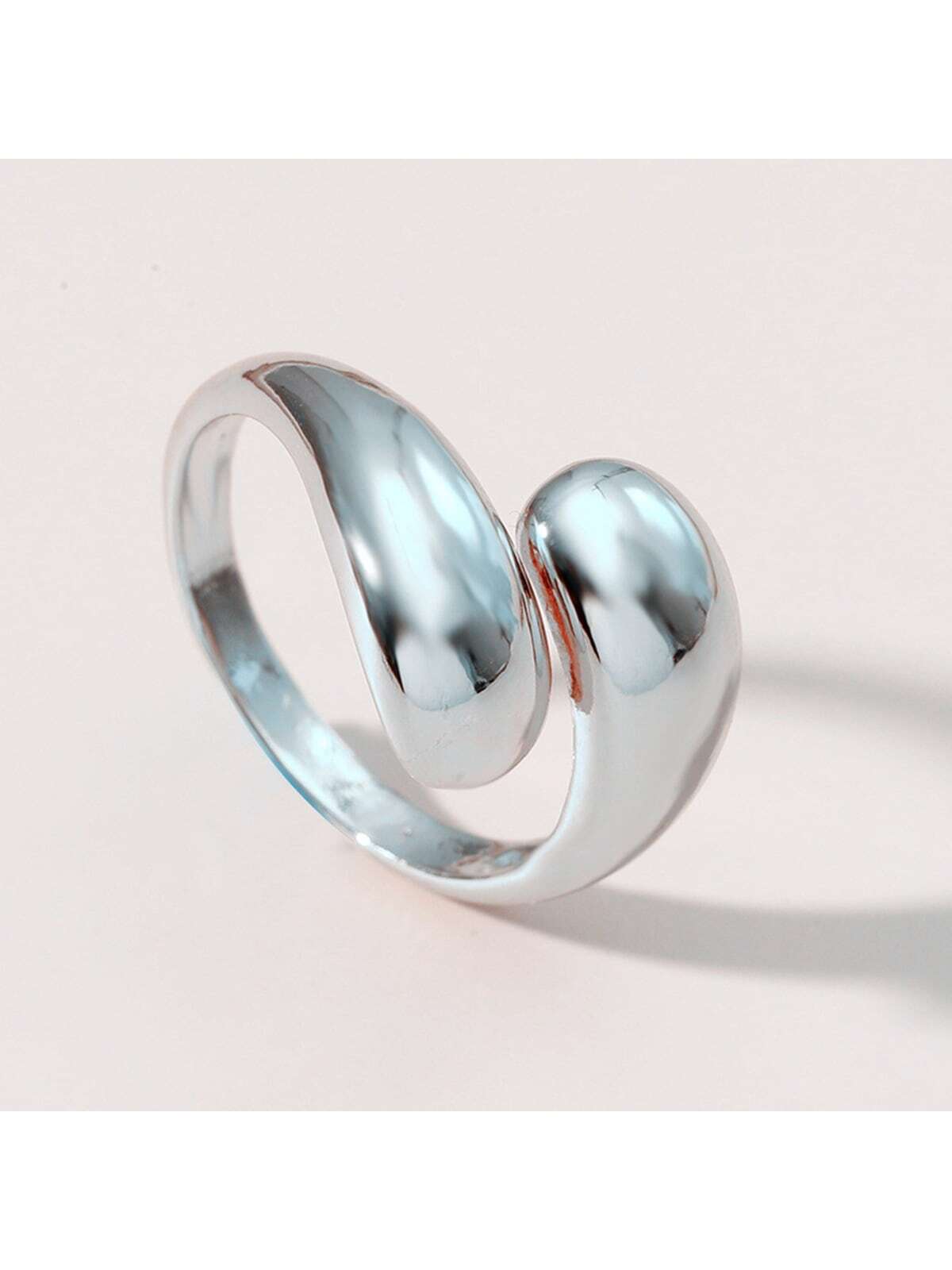 1pc Water Drop Shaped Ring Wrap Ring, Simple And Versatile Women'S Open Ring