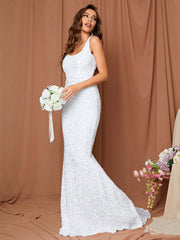 LOVE&LEMONADE Mermaid Hem Sequin Wedding Dress