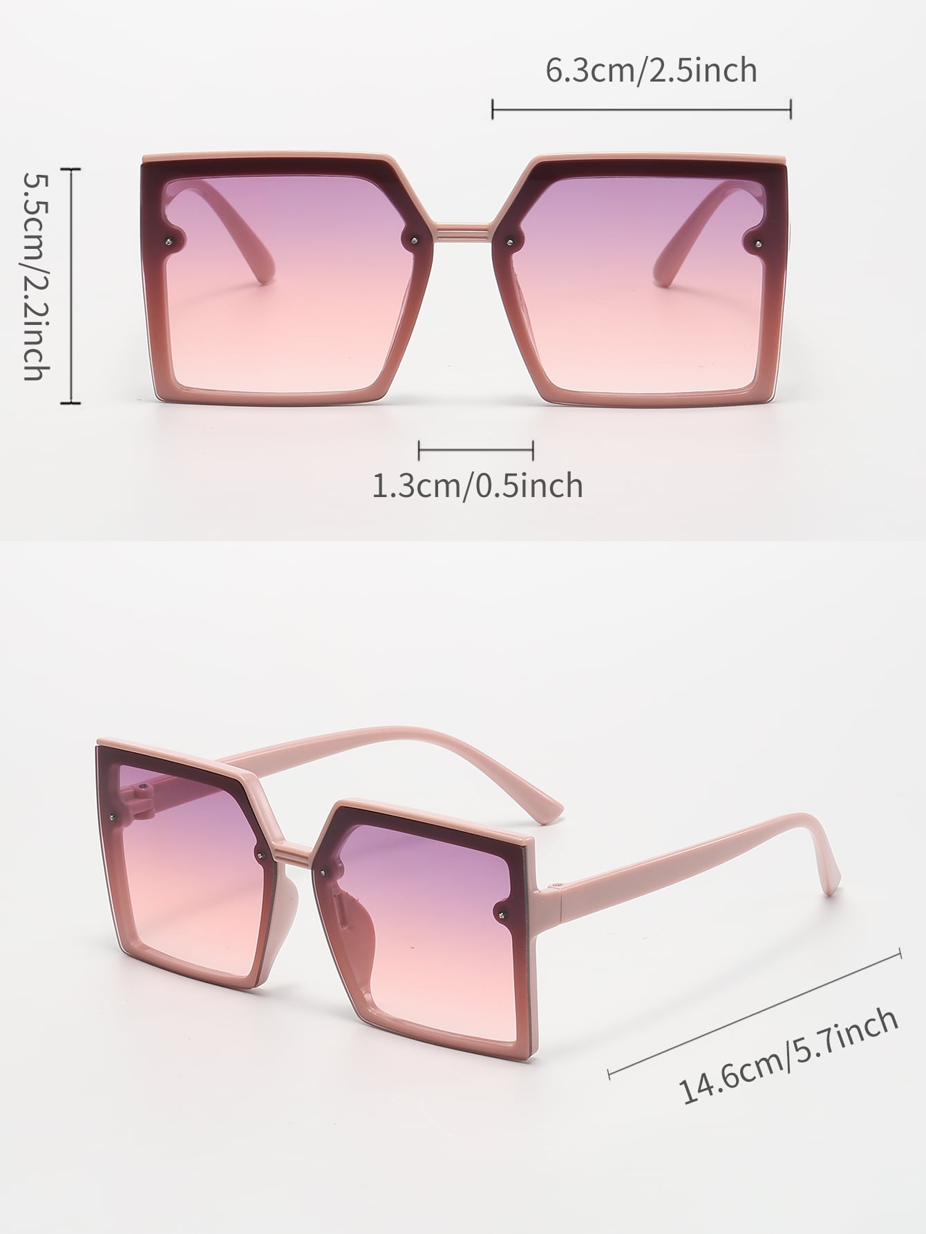 3pcs/set Ladies' Square Plastic Fashion Glasses