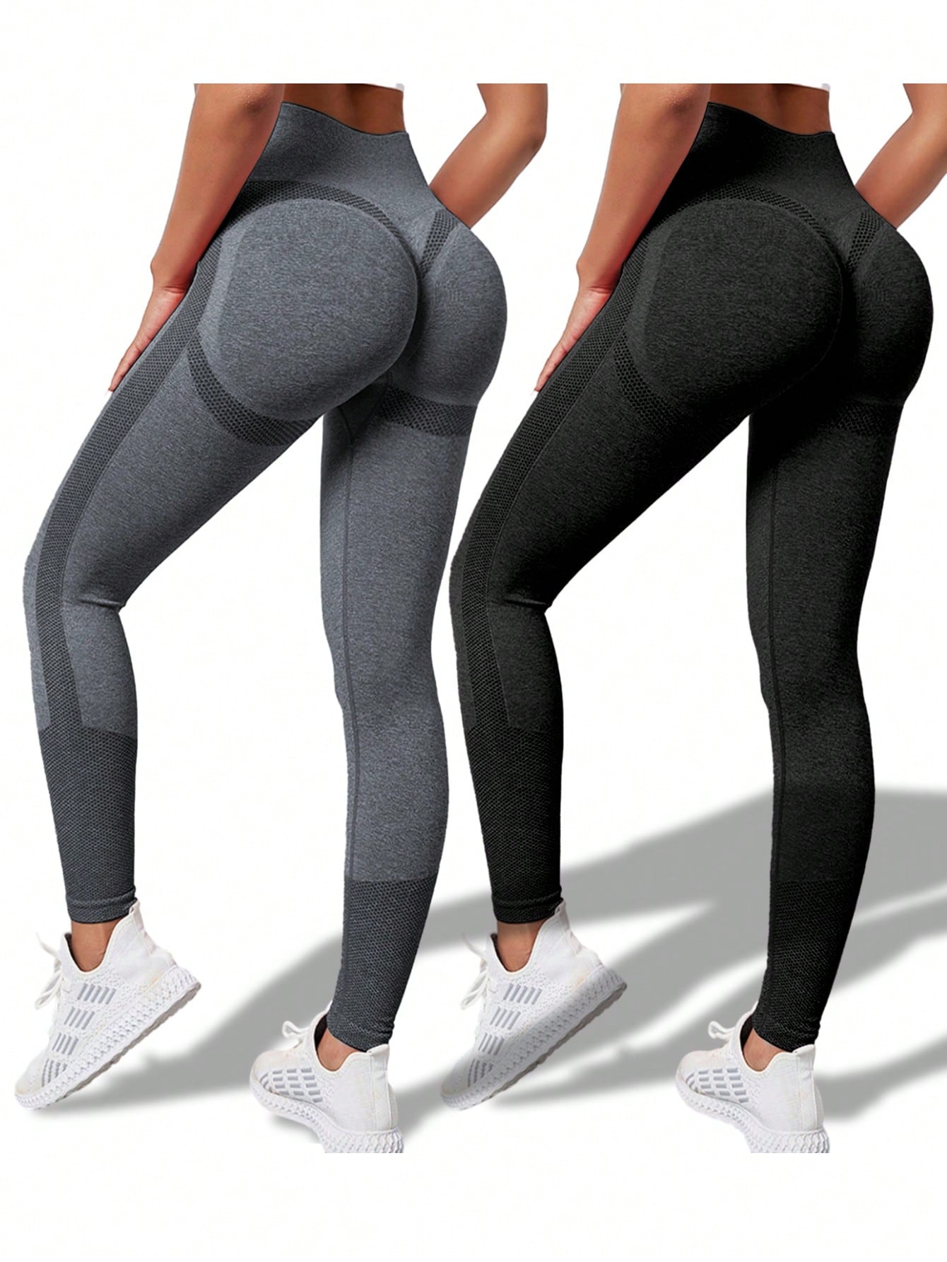 2pcs Seamless  High Stretch Tummy Control Sports Leggings