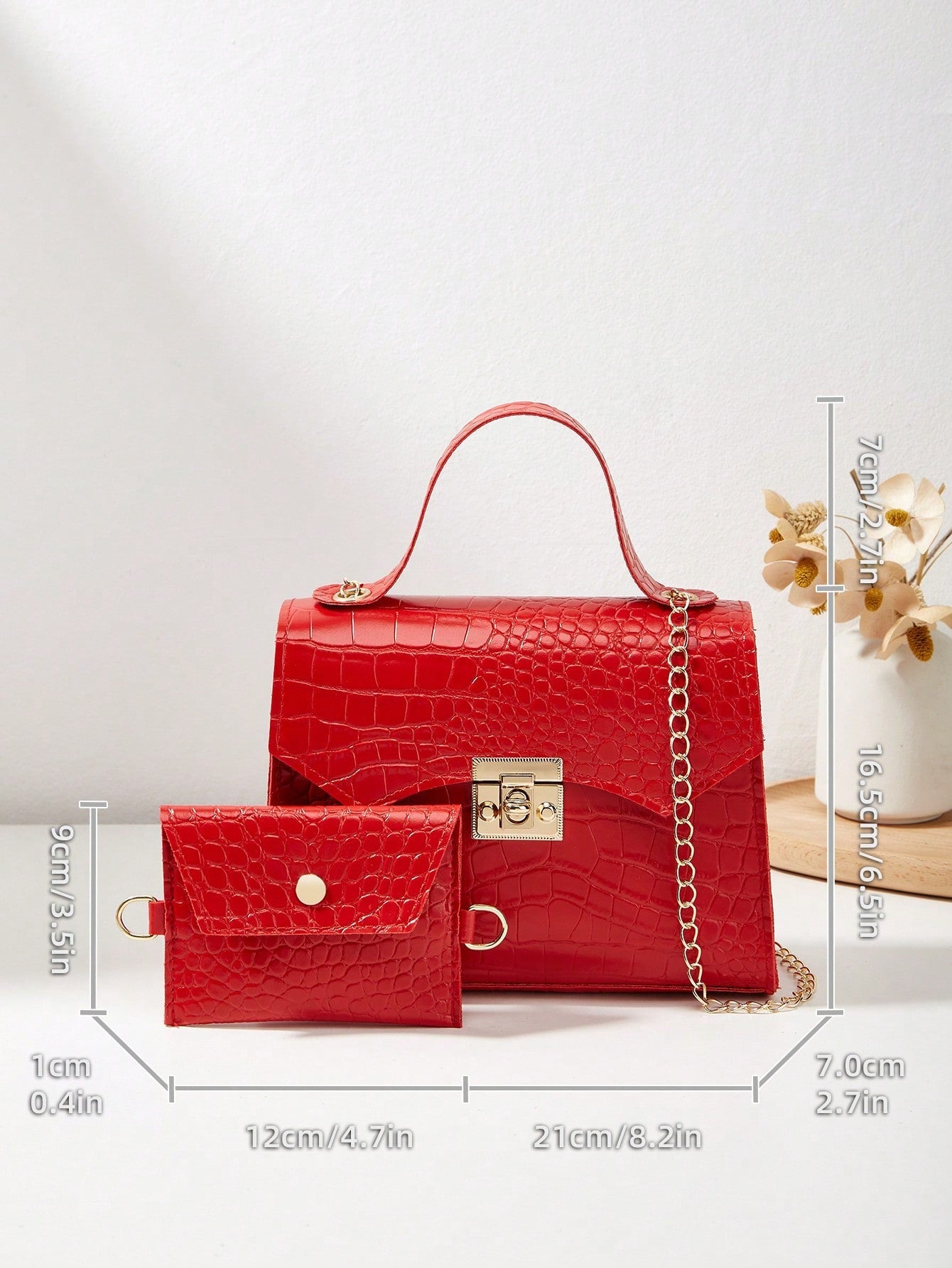 2pcs/Set Stone Pattern Women'S Bag, Single Shoulder Crossbody Bag, Mother Bag, And Handbag