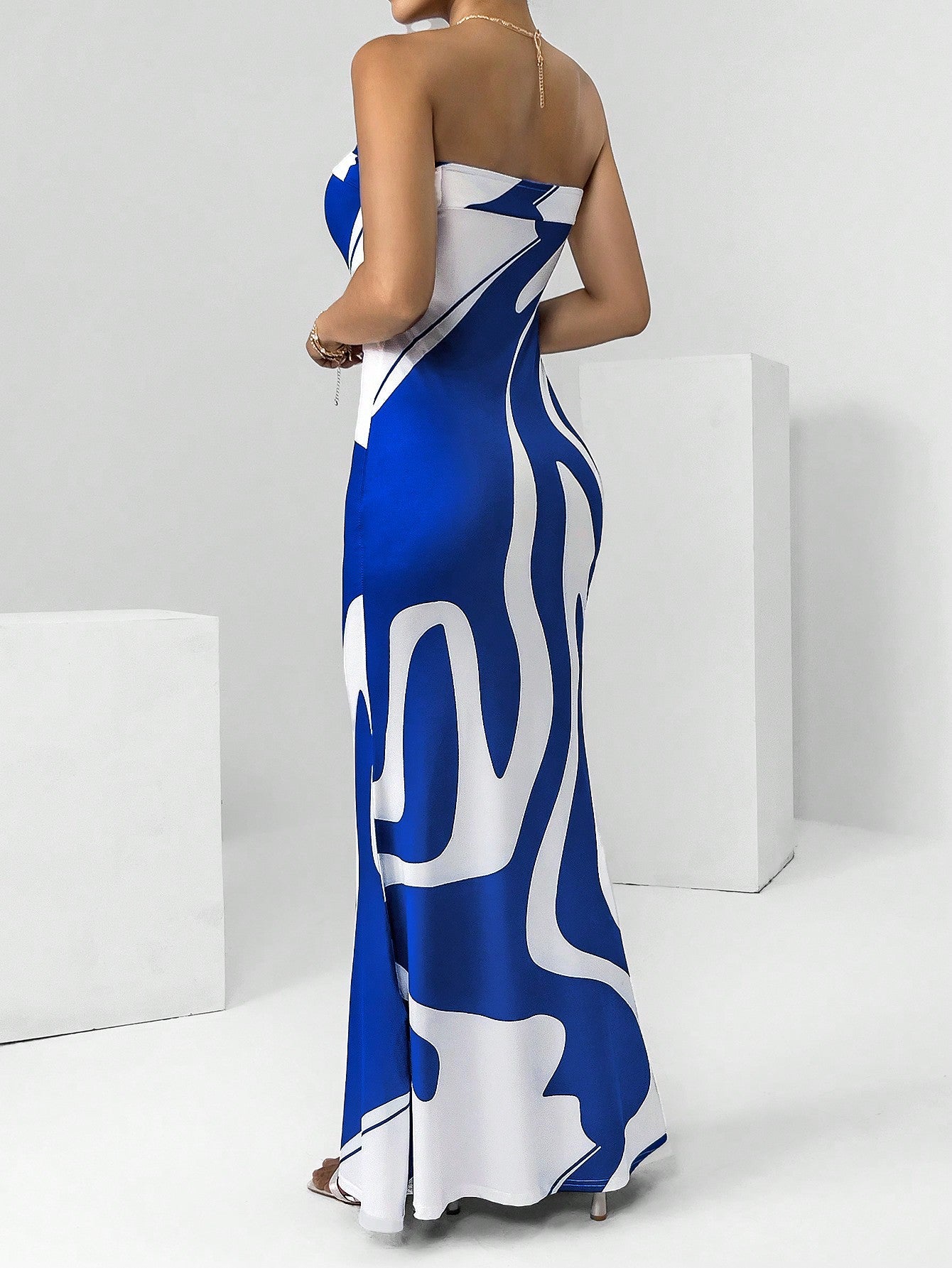 Privé Graphic Print Tube Dress