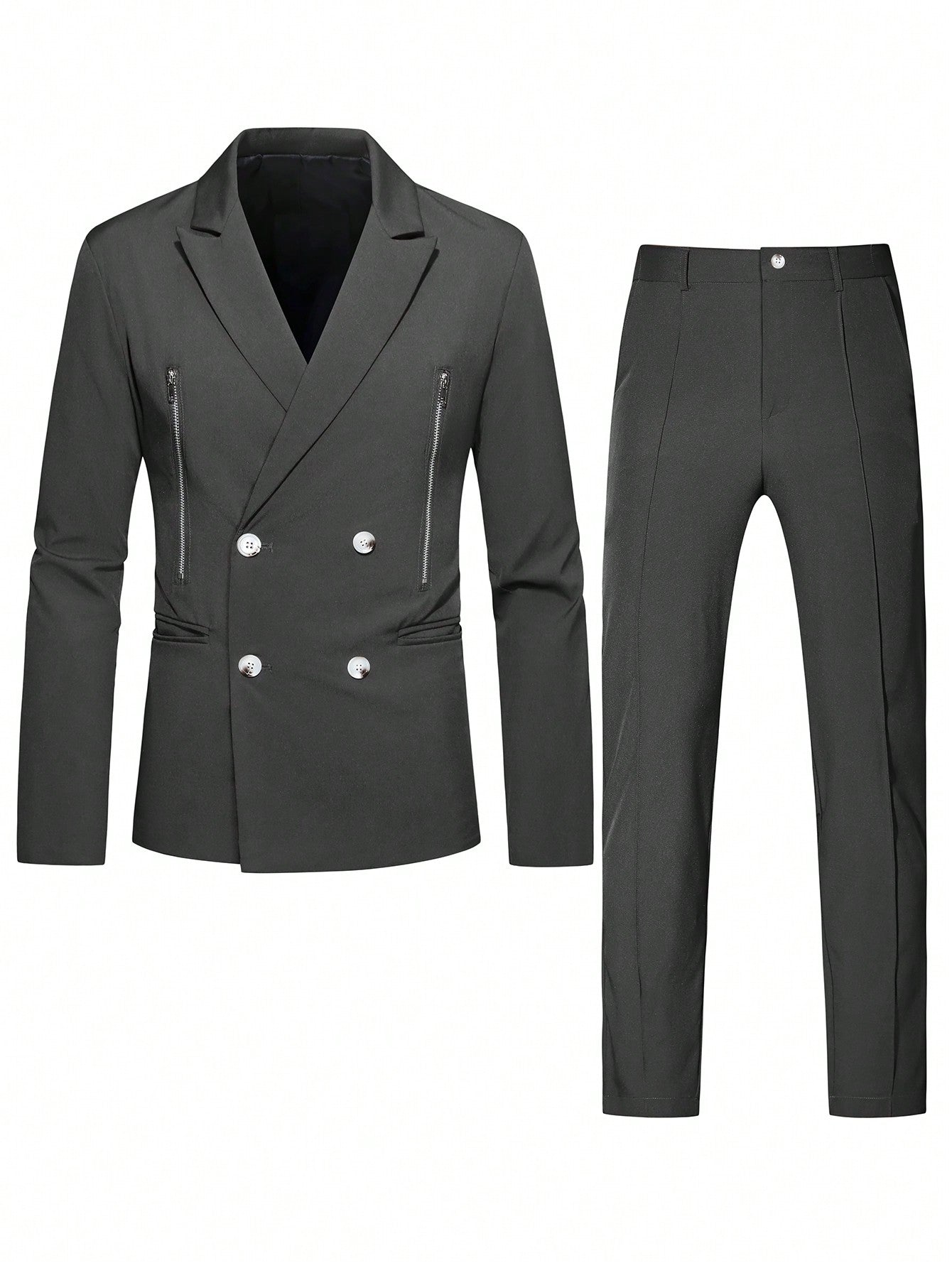 Manfinity Mode Men Double Breasted Blazer & Suit Pants