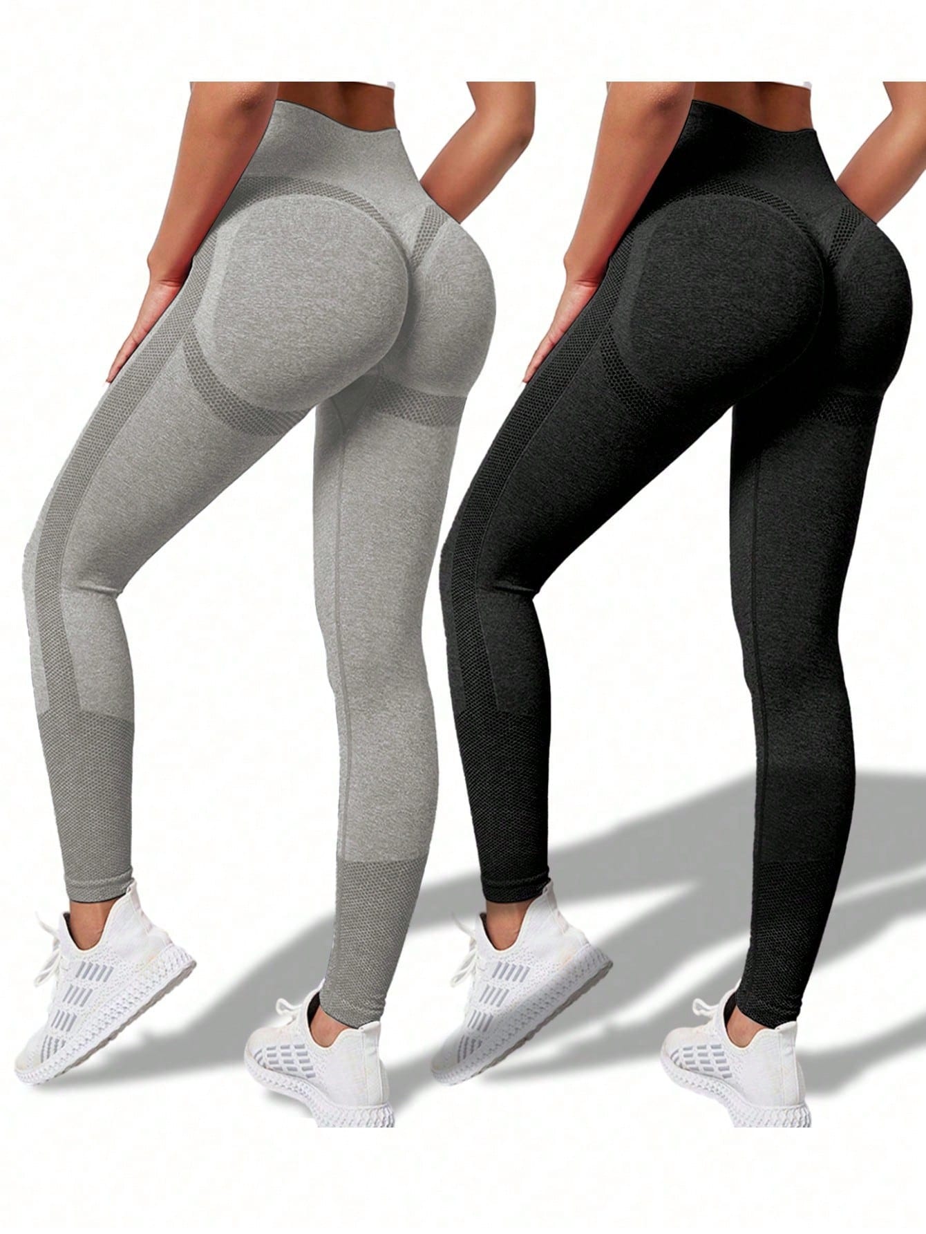 2pcs Seamless  High Stretch Tummy Control Sports Leggings