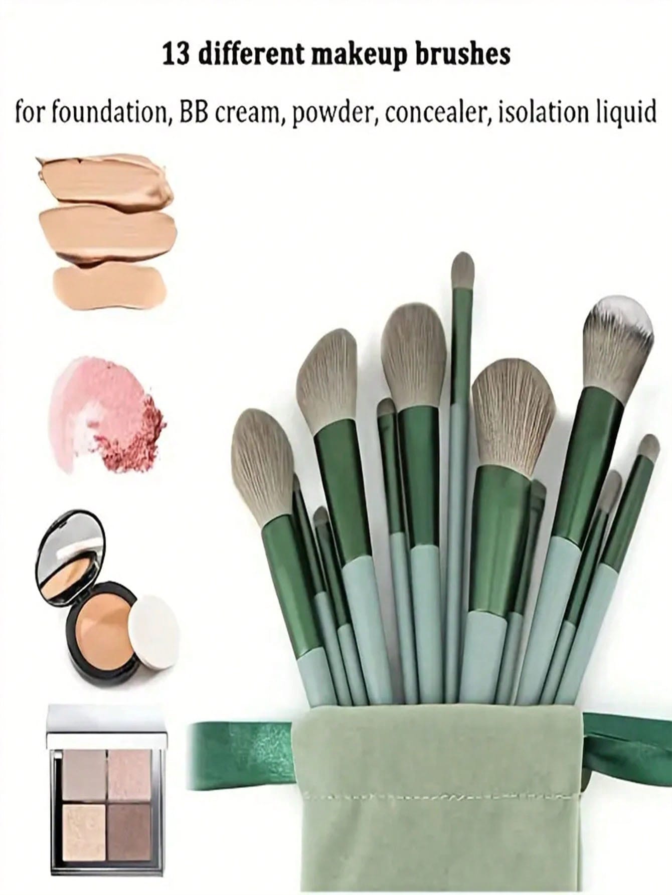 13pcs Makeup brush set 13 makeup brush set plus storage bag Non-shedding eyeshadow brush Soft ultra soft affordable brush Super soft non-shedding Beginner makeup artist 13 set brush Eyeshadow brush Contouring brush Makeup set Eyeshadow brush Soft makeup b