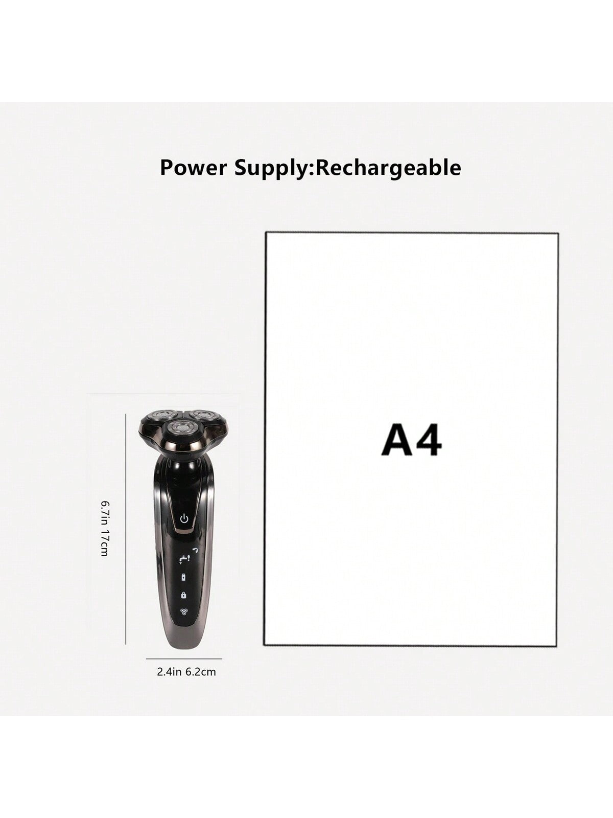 ماكينة حلاقة كهربائية للرجال، قابلة للشحن، محمولة، قابلة للغسل لكامل الجسم، مع مؤشر البطارية