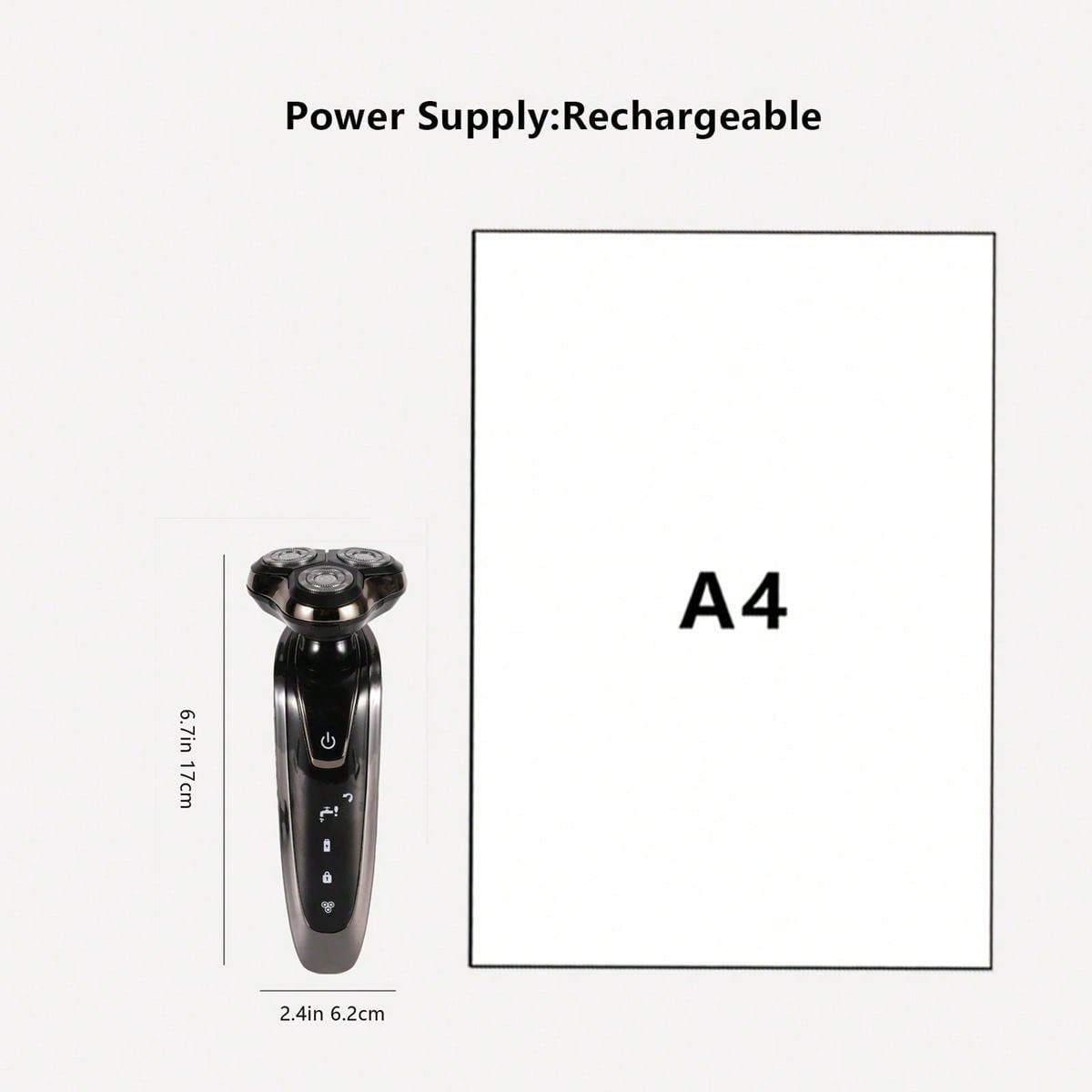 ماكينة حلاقة كهربائية للرجال، قابلة للشحن، محمولة، قابلة للغسل لكامل الجسم، مع مؤشر البطارية