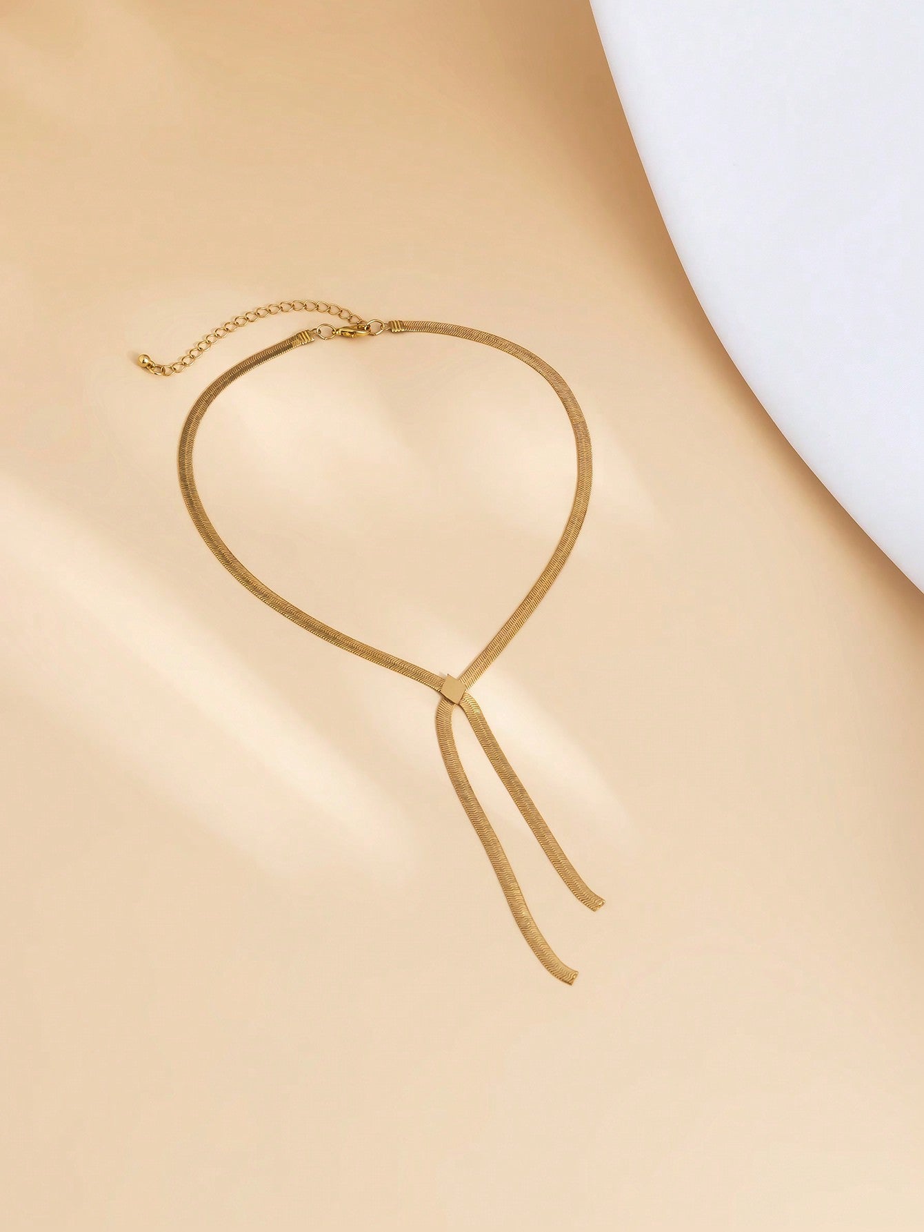 1set/2pcs Minimalist Metal Chain Necklace Set For Women, Diy Combination Gold Long Necklace