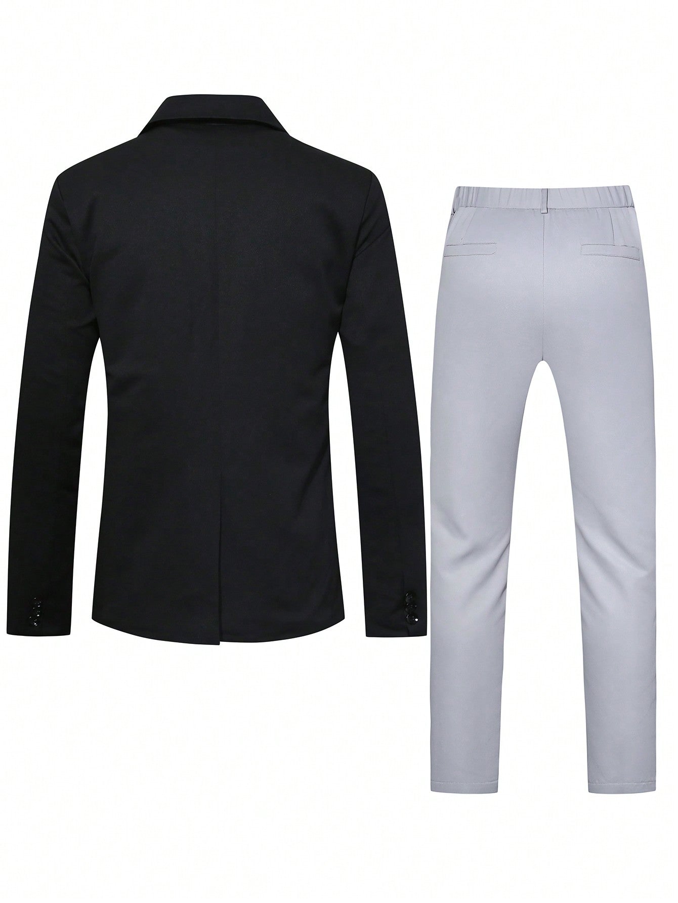 Manfinity Mode Men's Color Block Suit Jacket, Vest And Pants Set