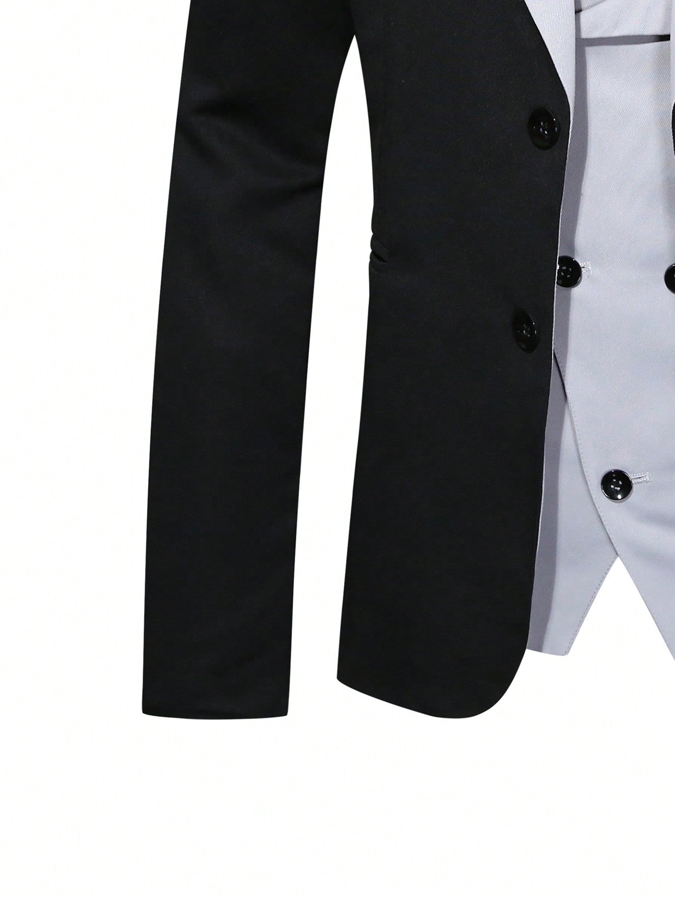 Manfinity Mode Men's Color Block Suit Jacket, Vest And Pants Set