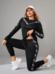 Daily&Casual Ladies' Camouflage Printed Sweatshirt And Sweatpants Sports Suit