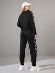 Daily&Casual Ladies' Camouflage Printed Sweatshirt And Sweatpants Sports Suit