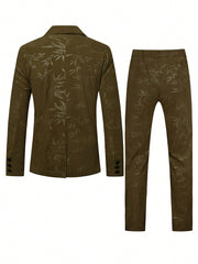 Manfinity Mode Men's Plant Print Suit Set