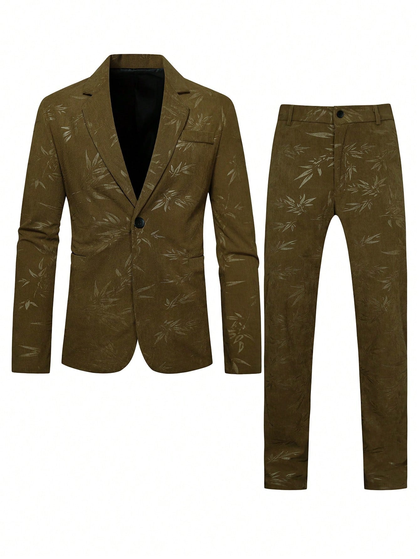 Manfinity Mode Men's Plant Print Suit Set