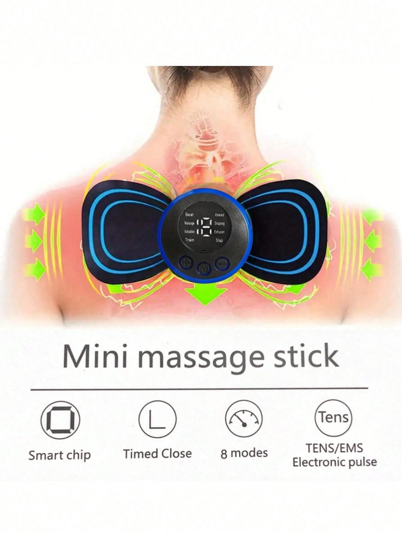 1pc Shoulder Massager With Quick Control, Usb Rechargeable, 8 Modes, 19 Gears, Portable & Multifunctional Body Massager For Neck & Shoulder Relaxation