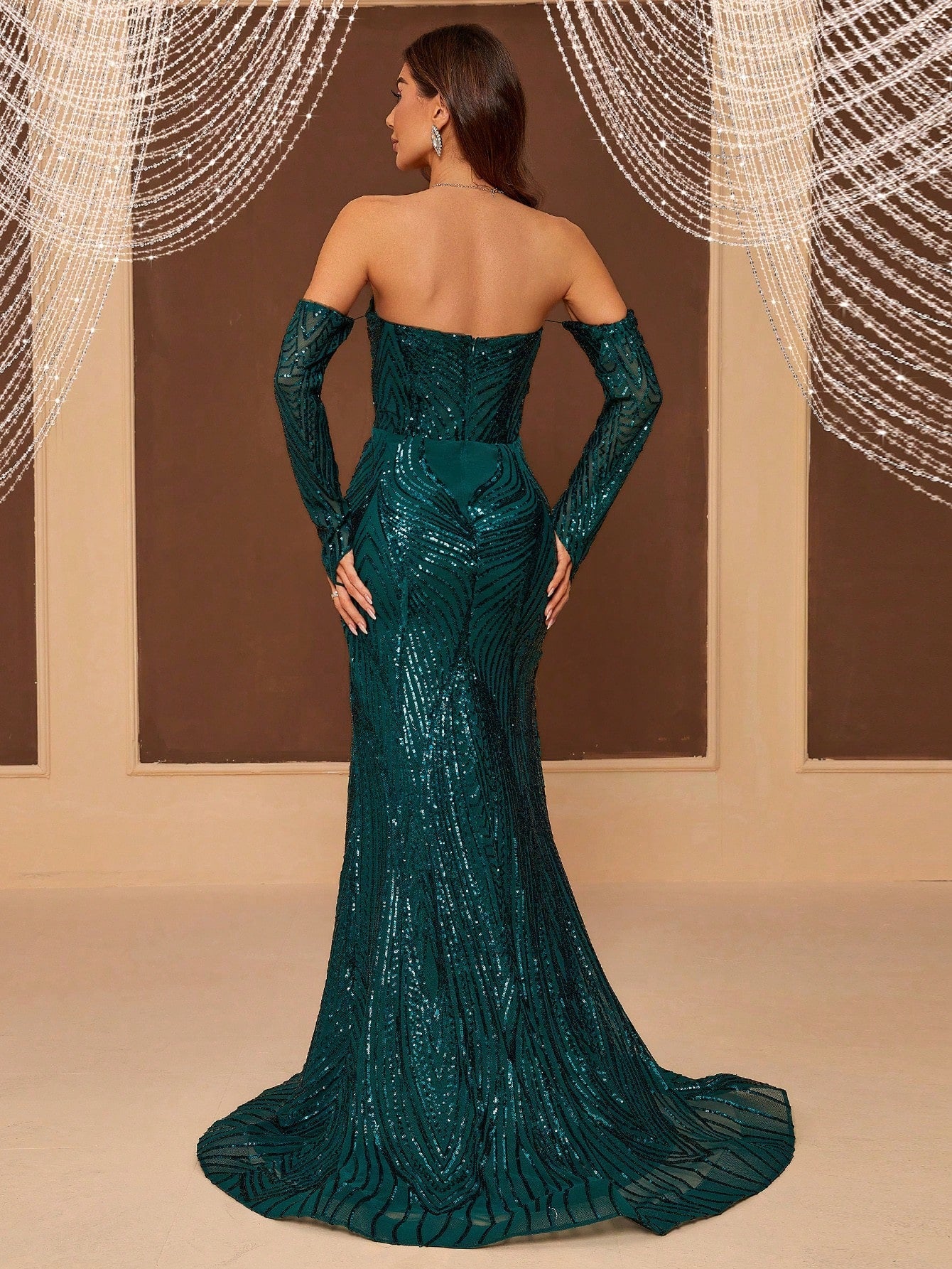 Belle High Slit Evening Gown