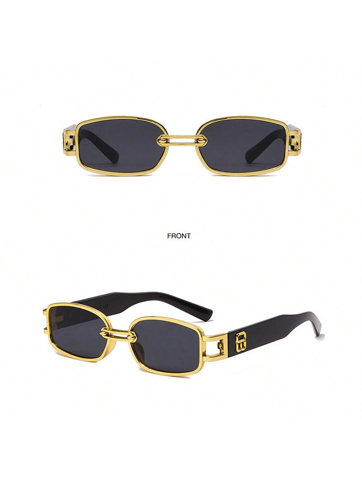 1pc Unisex Sunglasses, Fashionable Metal Ring Square Frame Street Style Shades For Men & Women