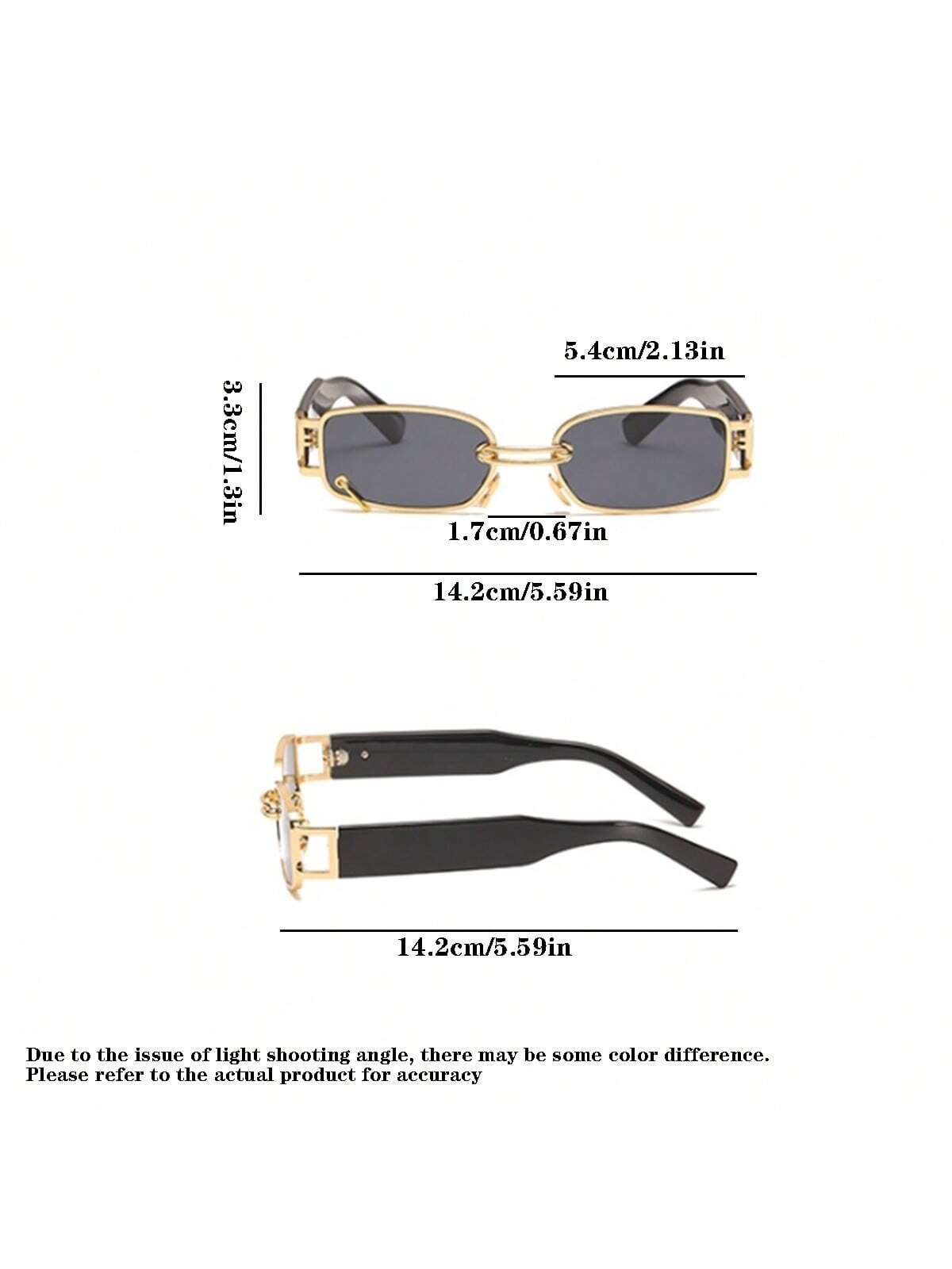 1pc Unisex Sunglasses, Fashionable Metal Ring Square Frame Street Style Shades For Men & Women