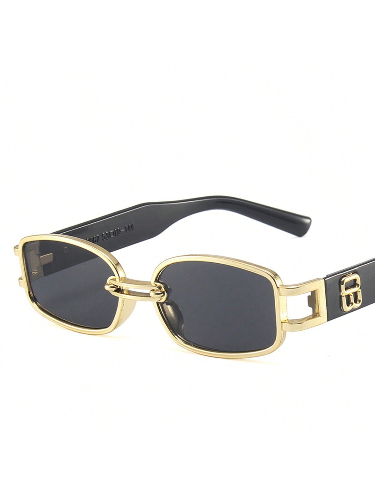 1pc Unisex Sunglasses, Fashionable Metal Ring Square Frame Street Style Shades For Men & Women